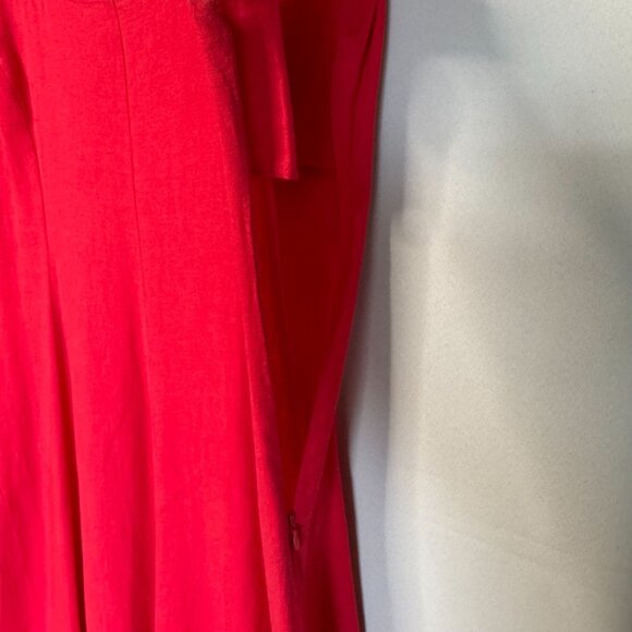 Gap Red Linen Blend Square Neck Sleeveless Fit & Flare Long Midi Dress Small - Picture 4 of 11